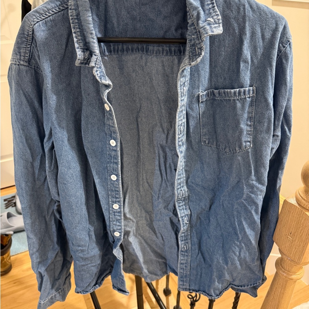 Casual Denim Button-Up Shirt